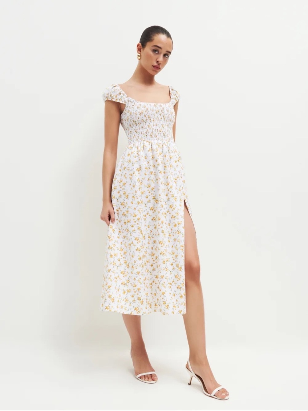 NWT Reformation Tavi Linen Dress Medium Adagio